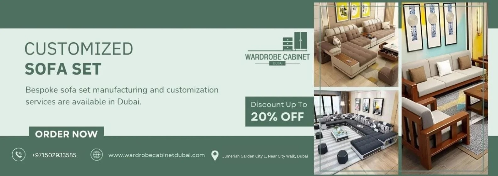 Custom Sofa Dubai Shop Banner